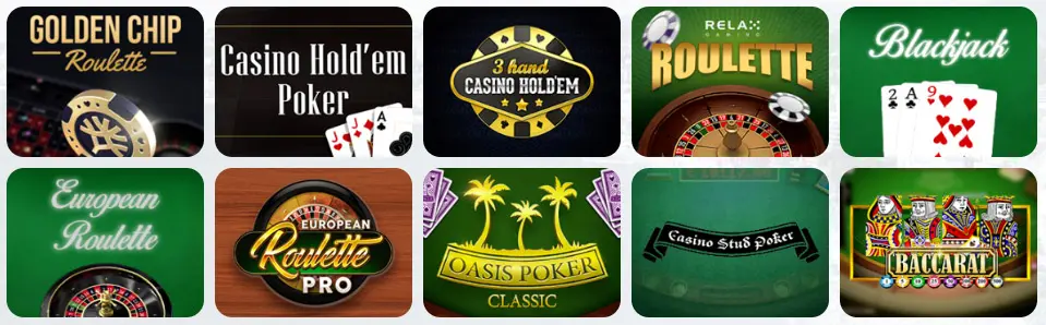 Jeux de table au Abuking Casino